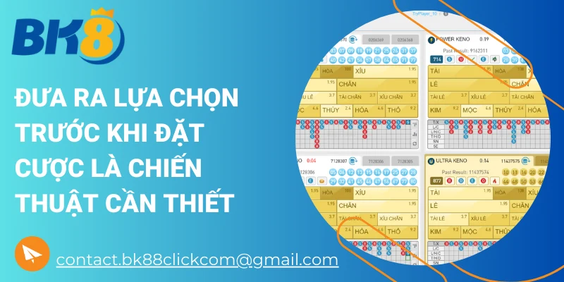 Đưa ra lựa chọn trước khi đặt cược là chiến thuật cần thiết